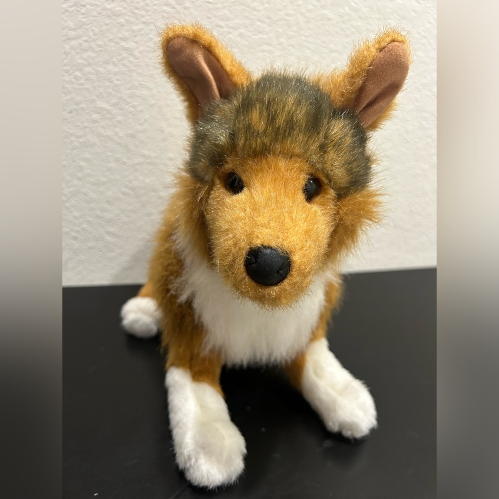 Douglas Cuddle Toys Sheba Collie Realistic Dog Plush Retired 16 Wired Ears EUC